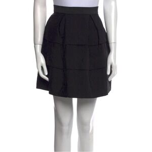 3.1 Phillip Lim | Black Wool Mohair Tiered Mini Skirt Designer - Size 10